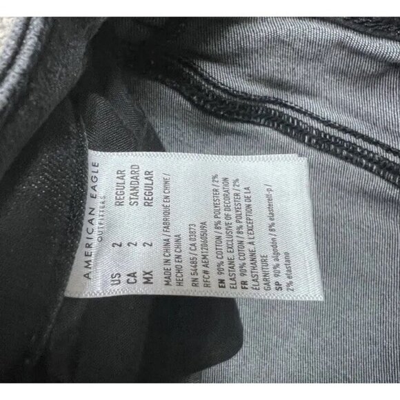 American Eagle Outfitters High Rise Jegging Jean Women's Black Distressed Size 2 - Picture 6 of 9